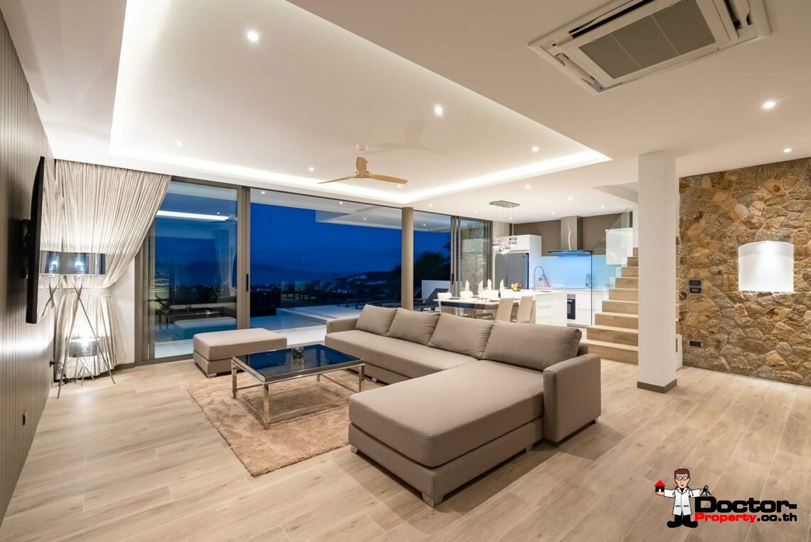 New 3 Bedroom Pool Villa with Sea View – Bo Phut, Koh Samui – For Sale